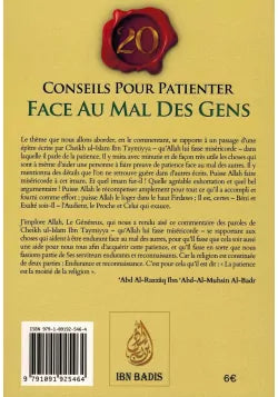 20 conseils pour patienter face au mal des Gens - Ibn Taymiyya - Commentaire Abd Ar-Razzâq Al-Badr - Ibn Badis
