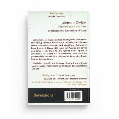 LA LETTRE D'UN CHRÉTIEN QUI EXPLIQUE À SON FRÈRE LES RAISONS DE SA CONVERSION À L'ISLAM - IBN TAYMIYYA - EDITIONS RÉVÉLATIONS